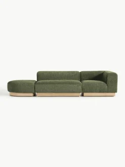 Modulaire chaise longue Natalie van teddy-bouclé