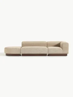 Modulaire chaise longue Natalie van teddy-bouclé
