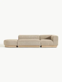 Modulaire chaise longue Natalie van teddy-bouclé