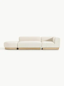 Modulaire chaise longue Natalie van teddy-bouclé
