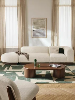 Modulaire chaise longue Natalie van teddy-bouclé