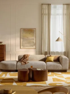 Modulaire chaise longue Natalie van teddy-bouclé