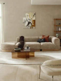 Modulaire chaise longue Natalie van teddy-bouclé