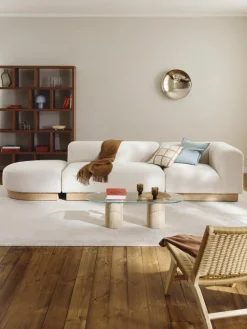 Modulaire chaise longue Natalie van teddy-bouclé