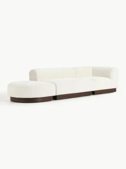 Modulaire chaise longue Natalie van teddy-bouclé