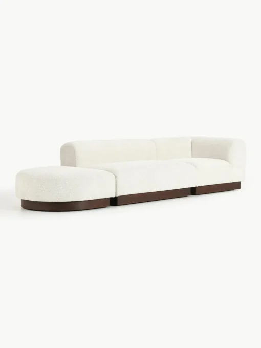 Modulaire chaise longue Natalie van teddy-bouclé