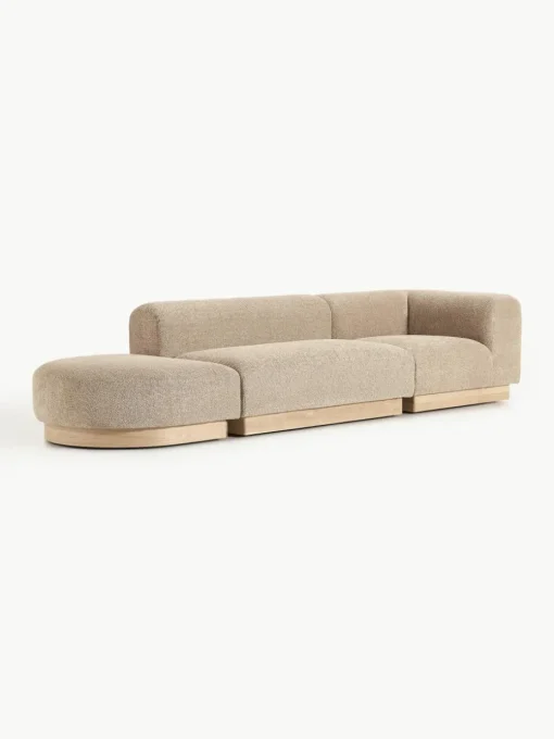 Modulaire chaise longue Natalie van teddy-bouclé