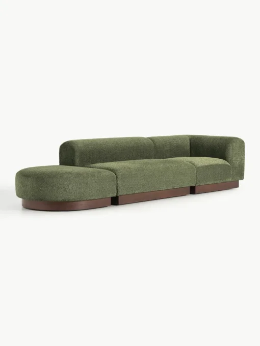 Modulaire chaise longue Natalie van teddy-bouclé