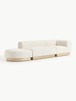 Modulaire chaise longue Natalie van teddy-bouclé