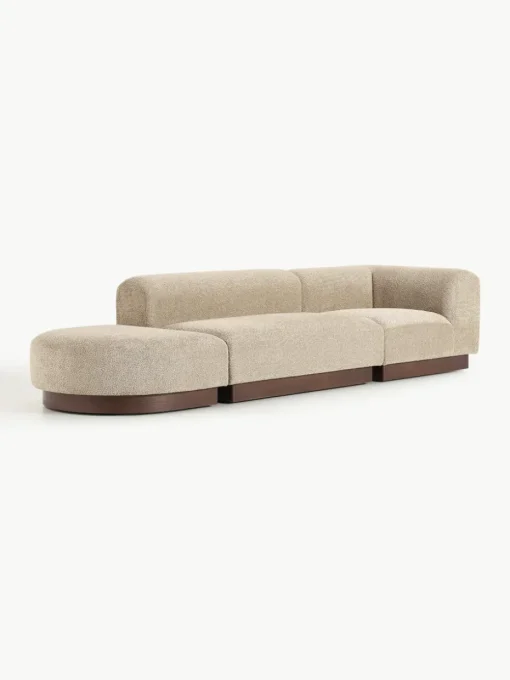 Modulaire chaise longue Natalie van teddy-bouclé