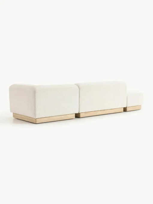 Modulaire chaise longue Natalie van teddy-bouclé