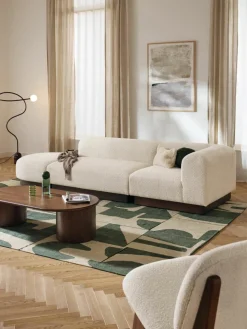 Modulaire chaise longue Natalie van teddy-bouclé