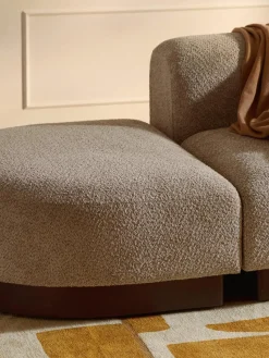 Modulaire chaise longue Natalie van teddy-bouclé