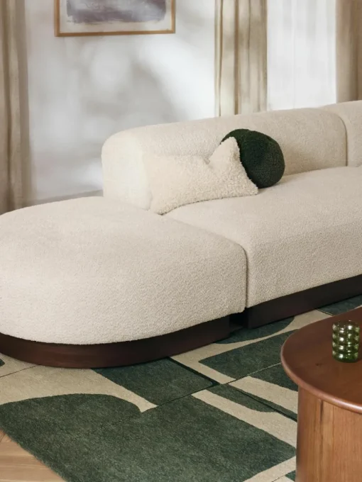 Modulaire chaise longue Natalie van teddy-bouclé