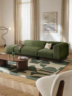 Modulaire chaise longue Natalie van teddy-bouclé