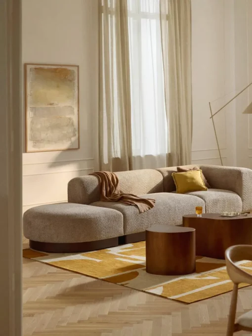 Modulaire chaise longue Natalie van teddy-bouclé