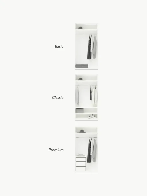 Modulaire draaideurkast Charlotte, 100 cm breed, diverse varianten
