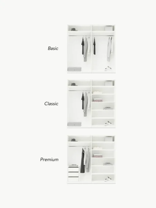 Modulaire draaideurkast Charlotte, 200 cm breed, diverse varianten