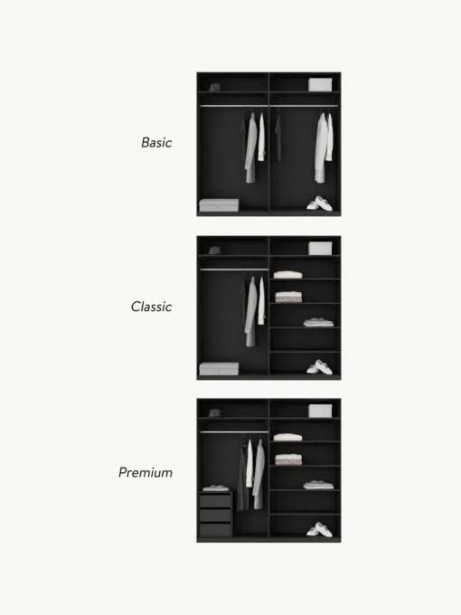 Modulaire draaideurkast Leon, 200 cm breed, diverse varianten