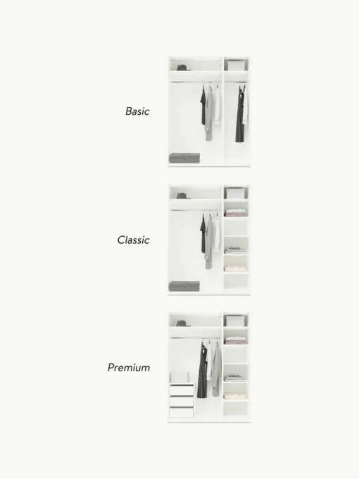 Modulaire draaideurkast Simone, 150 cm breed, diverse varianten