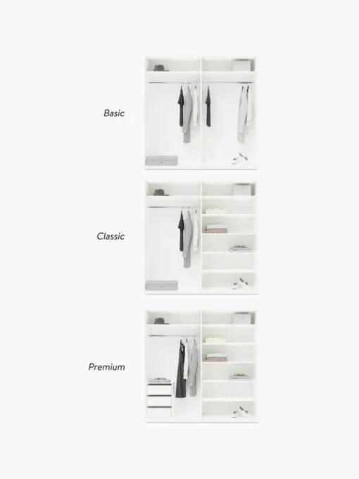 Modulaire draaideurkast Simone, 200 cm breed, diverse varianten