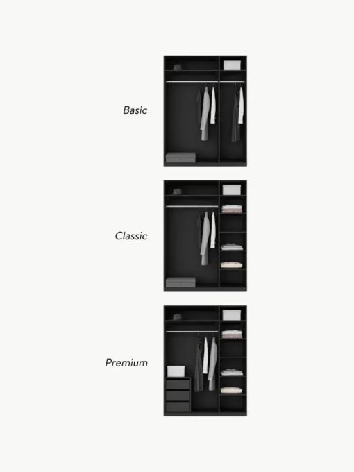Modulaire draaideurkast Simone, 150 cm breed, diverse varianten