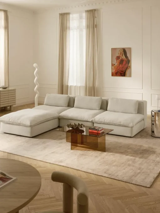 Modulaire hoekbank Felix met poef