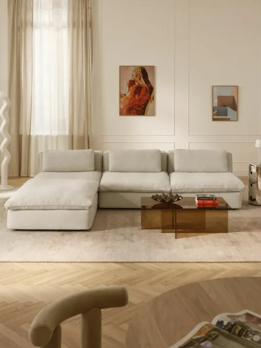Modulaire hoekbank Felix met poef