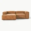 Modulaire hoekbank Lennon van gerecycled leer