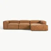 Modulaire hoekbank Lennon van gerecycled leer