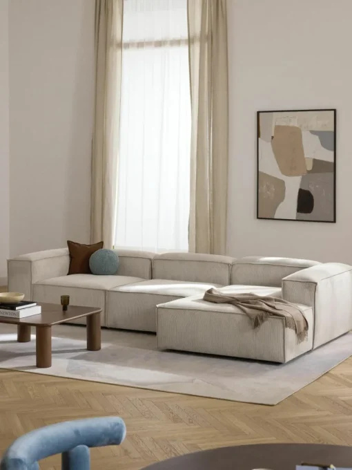 Modulaire hoekbank Lennon van corduroy