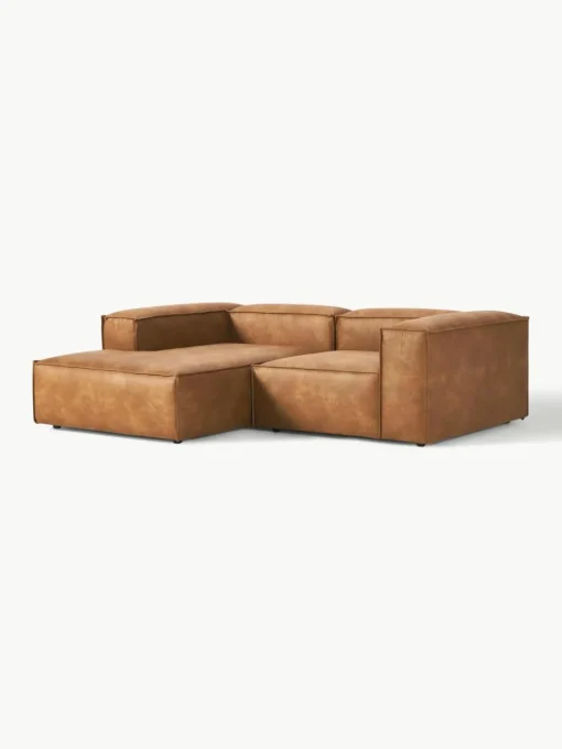 Modulaire hoekbank Lennon van gerecycled leer