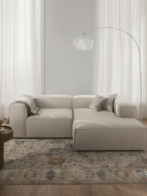 Modulaire hoekbank Lennon uit bouclé