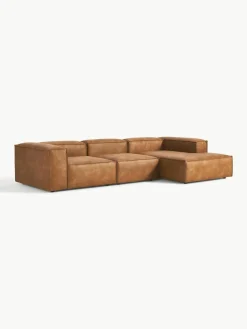 Modulaire hoekbank Lennon van gerecycled leer