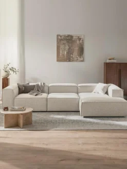 Modulaire hoekbank Lennon uit bouclé
