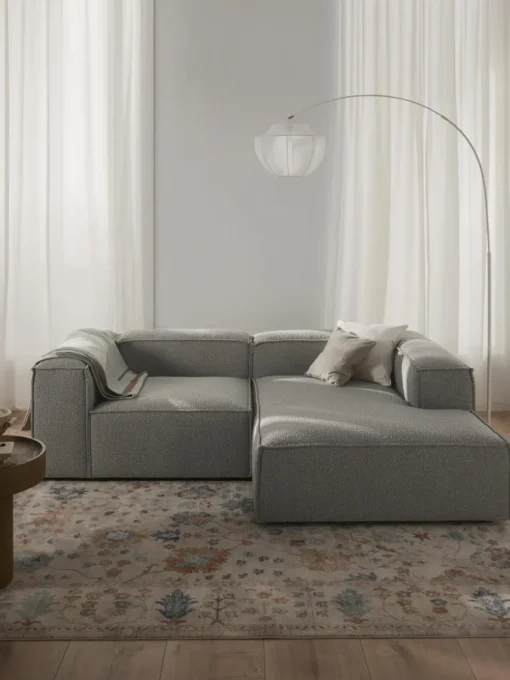 Modulaire hoekbank Lennon uit bouclé