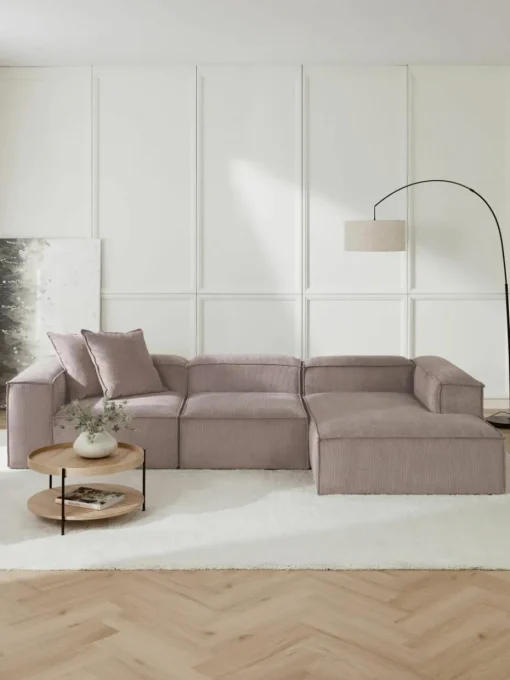 Modulaire hoekbank Lennon van corduroy