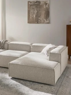 Modulaire hoekbank Lennon uit bouclé