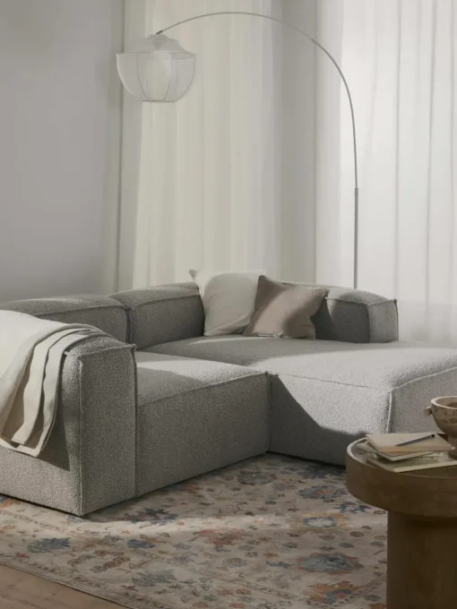 Modulaire hoekbank Lennon uit bouclé