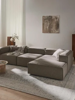 Modulaire hoekbank Lennon uit bouclé