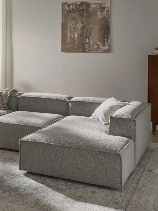 Modulaire hoekbank Lennon uit bouclé