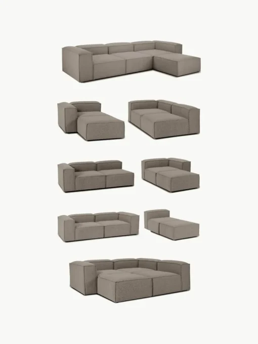 Modulaire hoekbank Lennon uit bouclé