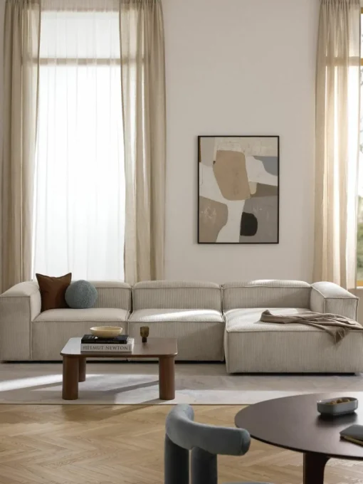 Modulaire hoekbank Lennon van corduroy