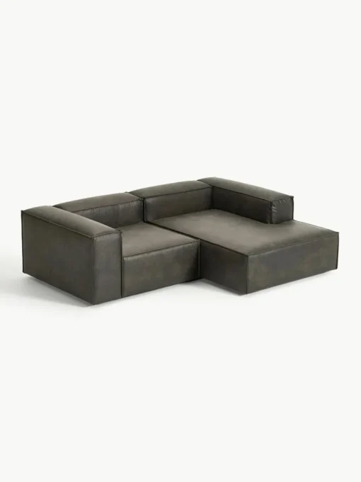 Modulaire hoekbank Lennon van gerecycled leer