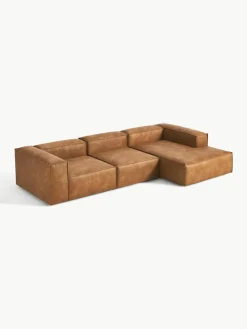 Modulaire hoekbank Lennon van gerecycled leer