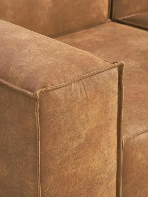 Modulaire hoekbank Lennon van gerecycled leer