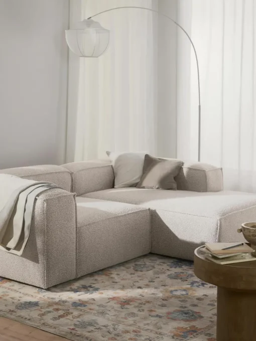 Modulaire hoekbank Lennon uit bouclé