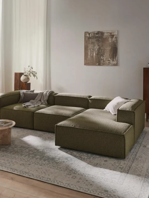 Modulaire hoekbank Lennon uit bouclé