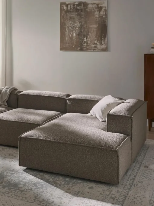 Modulaire hoekbank Lennon uit bouclé