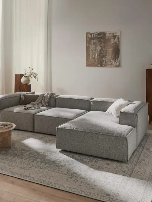 Modulaire hoekbank Lennon uit bouclé